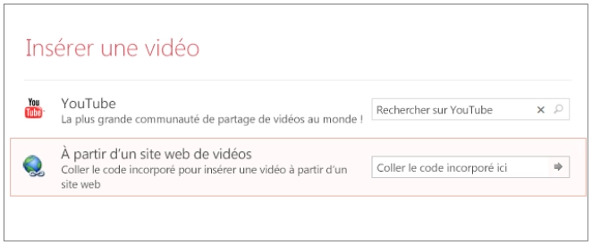 Insérez une vidéo en ligne avec du code dans PowerPoint