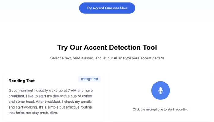 accent guesser test accent anglais avec ia