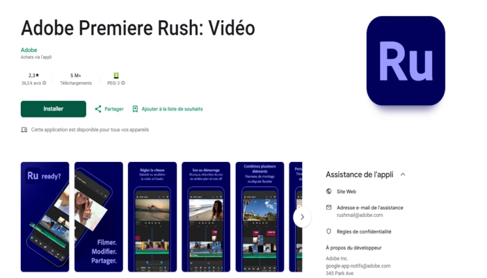 Adobe Premiere Rush enlever musique video