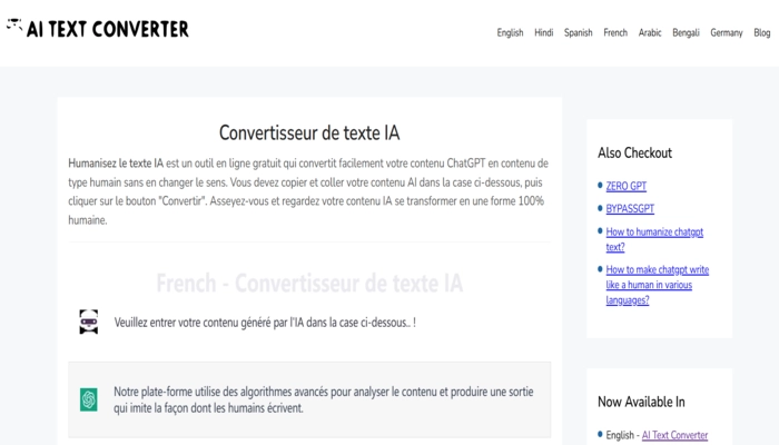 AI Text Converter IA detectable