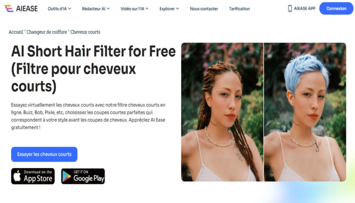 aiease filtre cheveux courts