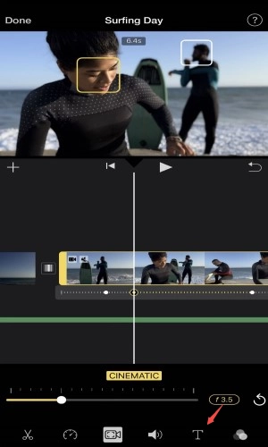 ajouter du texte sur iMovie sur iphone