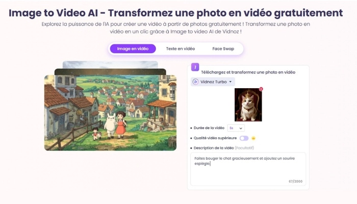 animation portrait chat aristocrate avec vidnoz