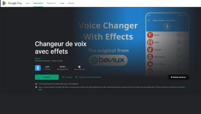 application qui change la voix​