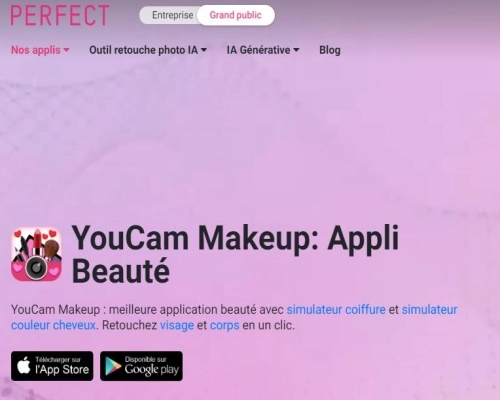 application rigolote visage YouCam Makeup