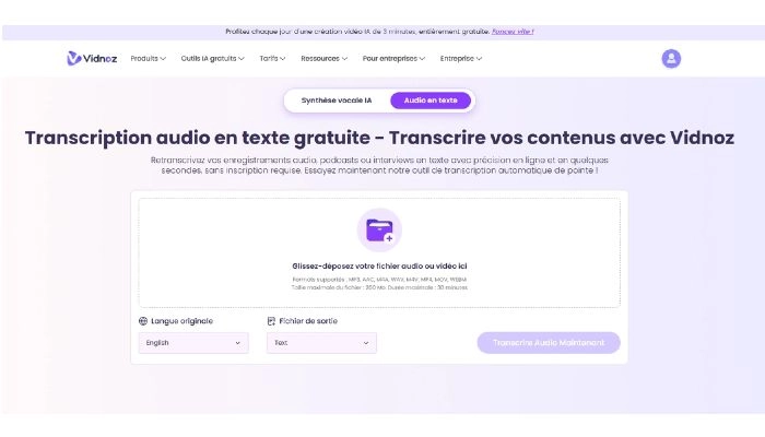 application transcripteur sourd gratuit vidnoz