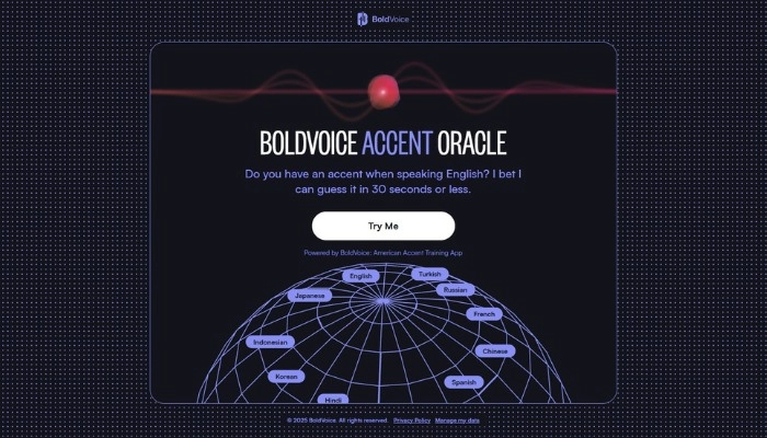 boldvoice test accent anglais avec ia