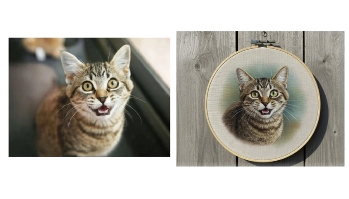 broderie de portrait animal de compagnie a partir de photo