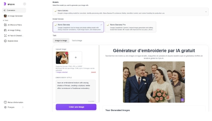 bylo ai transforme photo en broderie gratuitement