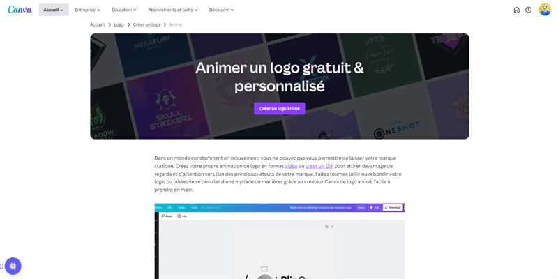 canva animer logo