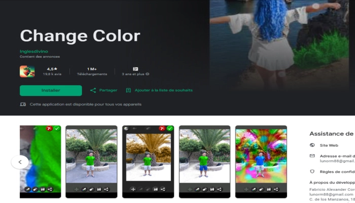Change Color app changer la couleur d'un objet sur une photo gratuit