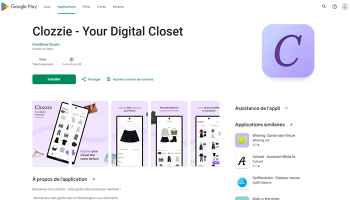 clozzie application pour creer des tenues gratuite