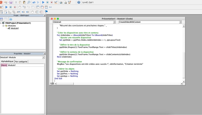 coller les codes generes depuis chatgpt dans powerpoint