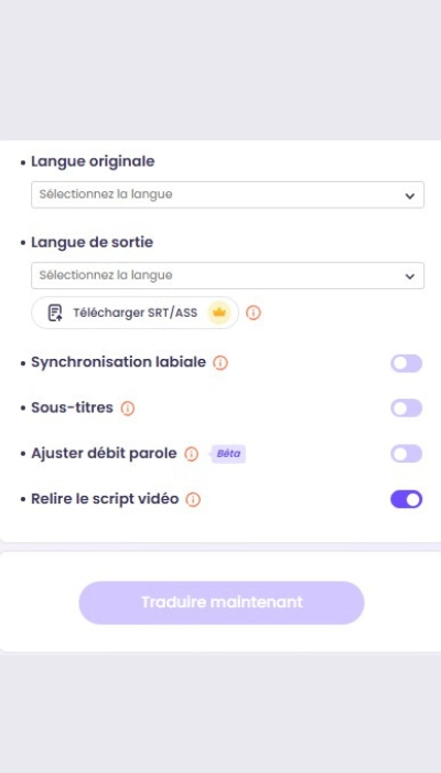comment changer la langue de la video avec vidnoz