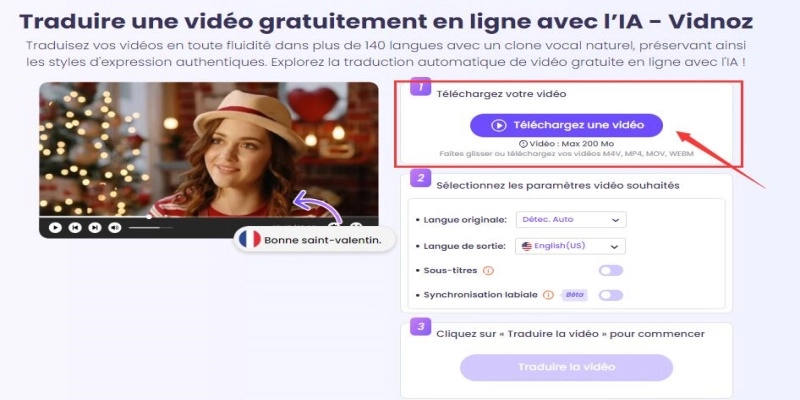 comment changer la langue de video avec vidnoz