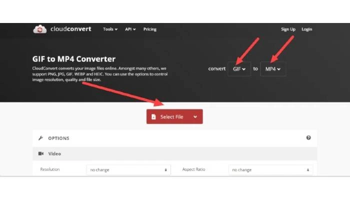 comment convertir un gif en mp4 cloudconvert