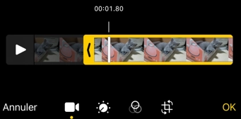 Comment découper une vidéo iPhone - Glisser la timeline