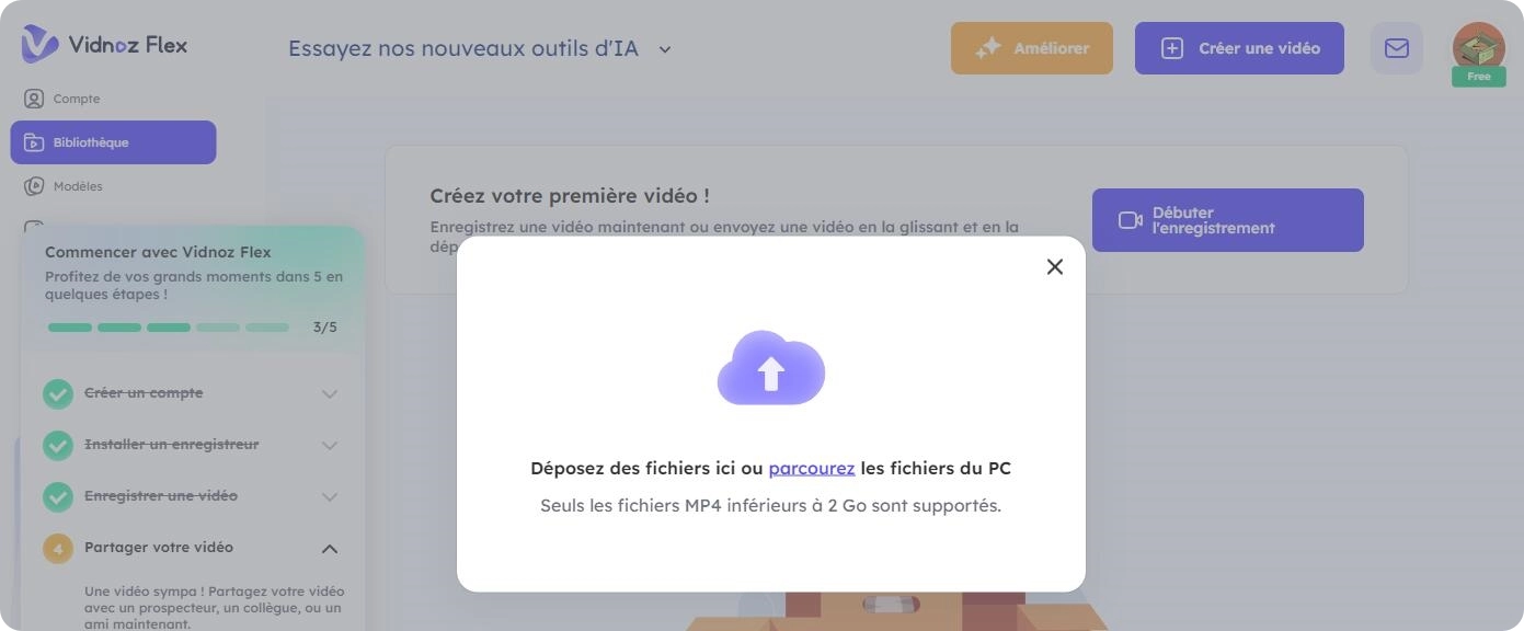 Comment envoyer vidéos lourdes sans compression Vidnoz