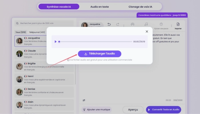 comment faire lire un texte avec vidnoz