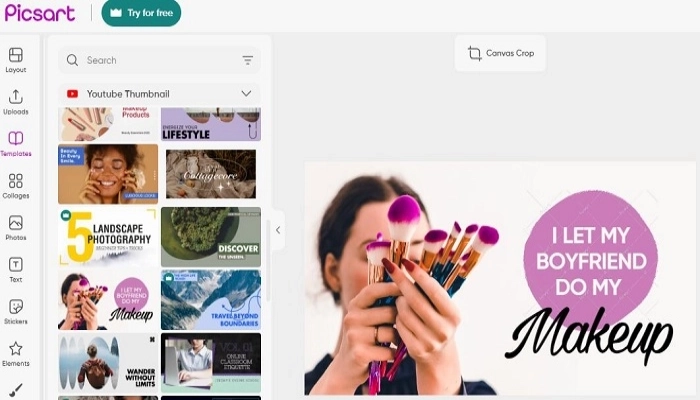 Comment faire une miniature YouTube avec picsart