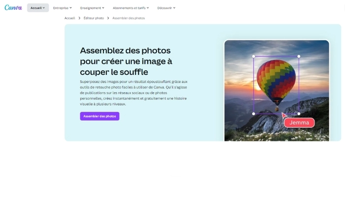 comment superposer 2 photos avec canva