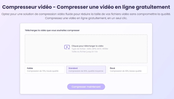 compresser une video gratuitement en ligne avec vidnoz