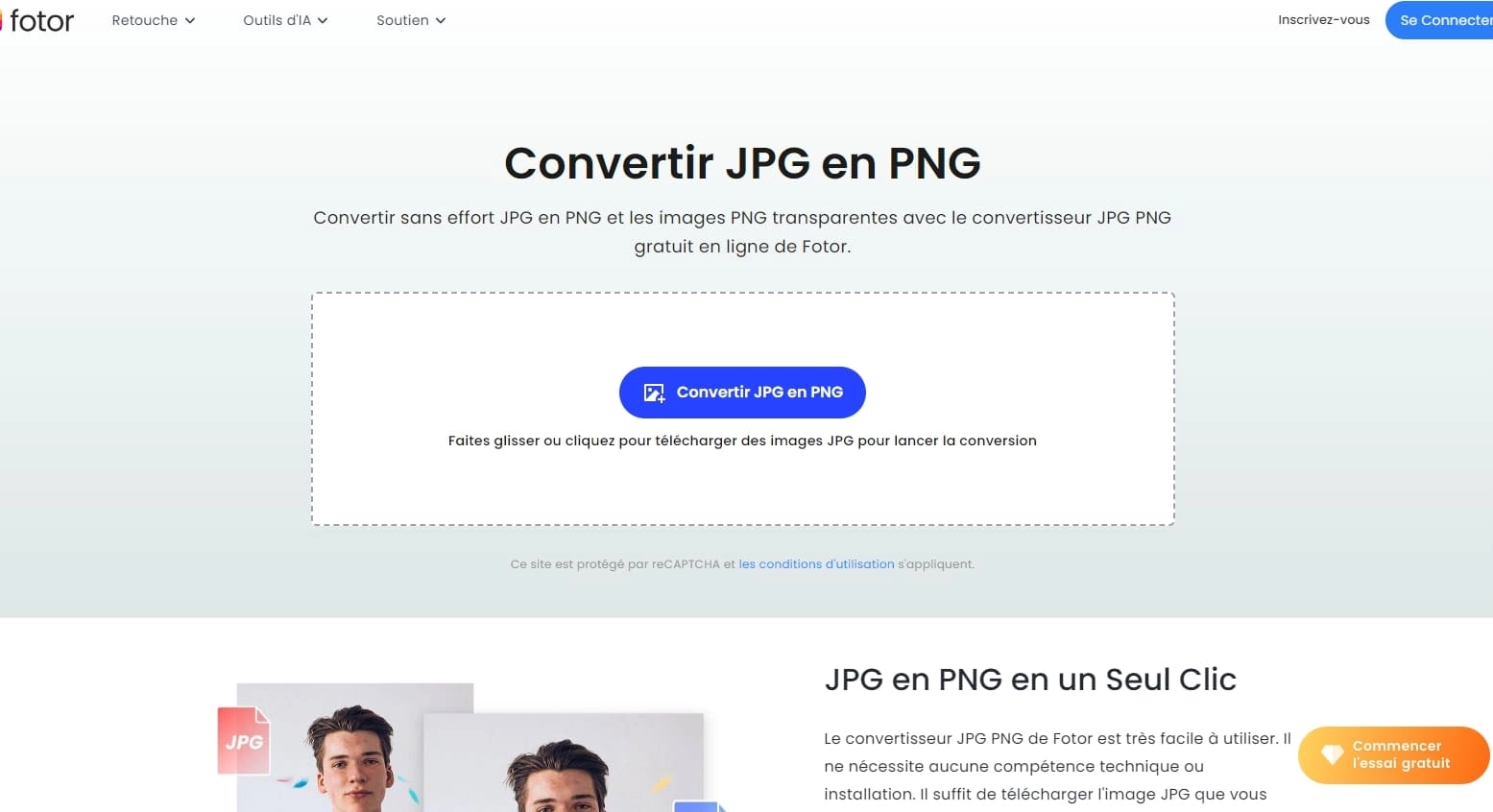 Convertir JPG en PNG fotor