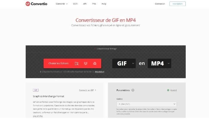 convertisseur de gif en mp4 convertio