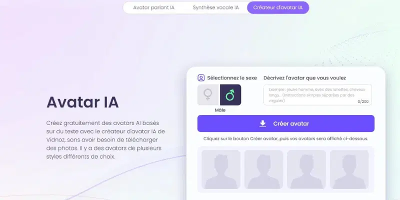 createur avatar ia vidnoz