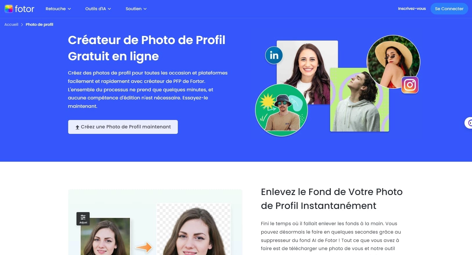 createur de photo de profil youtube fotor