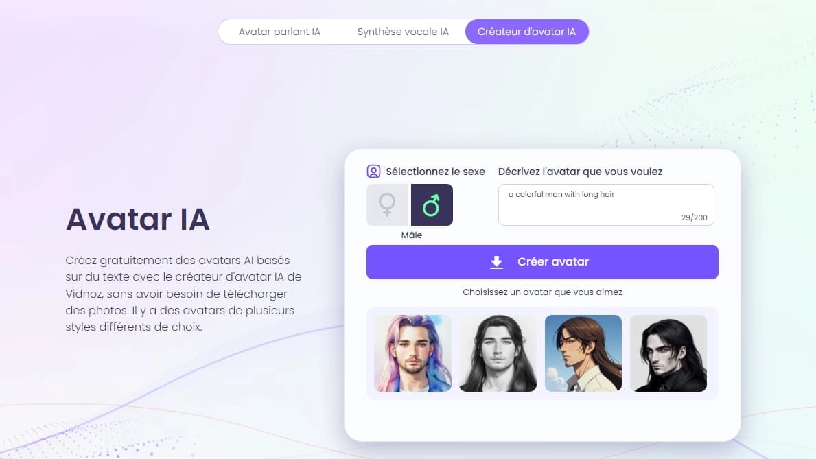 creer avatar ia sur vidnoz