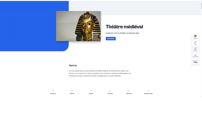 creer des cours gratuitement avec ia