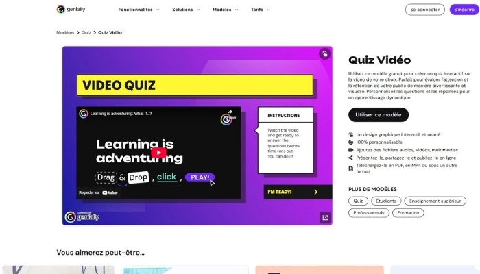 creer des quiz video avec genially