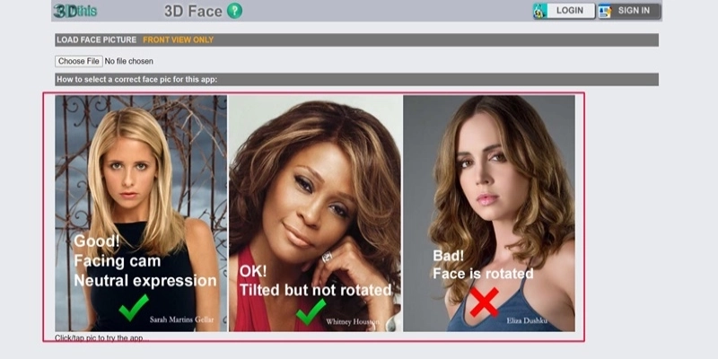 Créer un visage 3D en ligne avec 3DThis