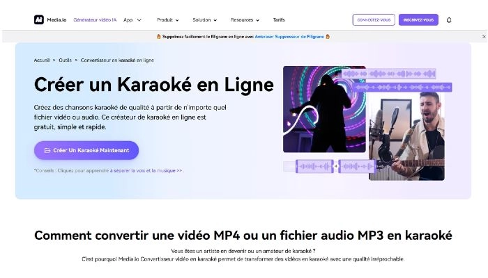 creer une video karaoke media io
