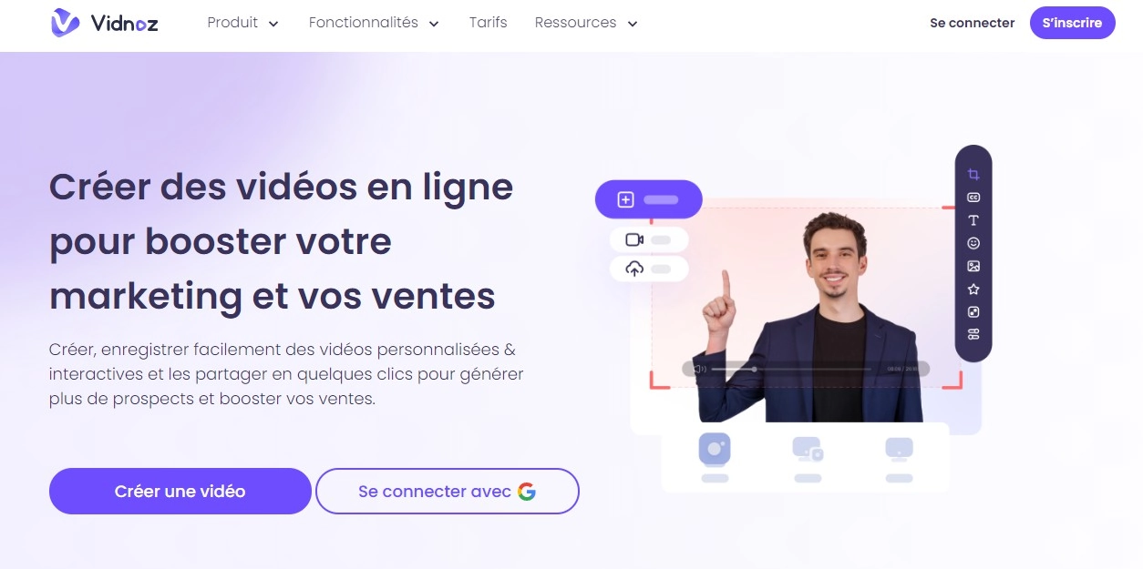 Créer vidéo avec des photos en ligne sur Vidnoz Flex