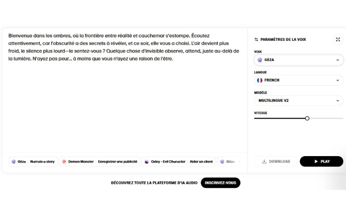 creez des voix qui font peur avec elevenlabs