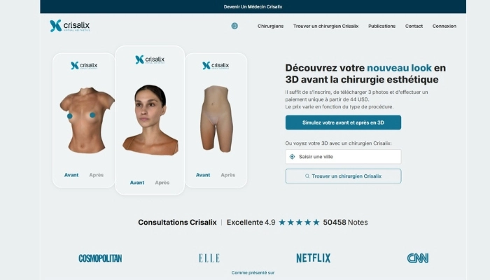 crisalix chirurgie esthetique en 3D
