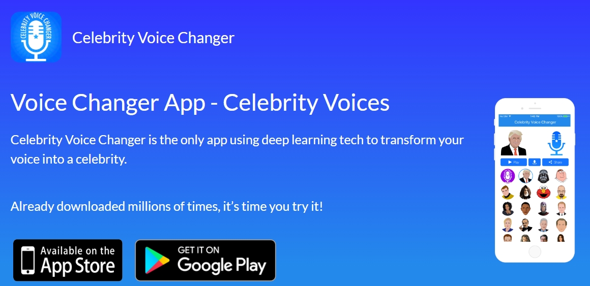 deepfake audio de celebrity voice changer