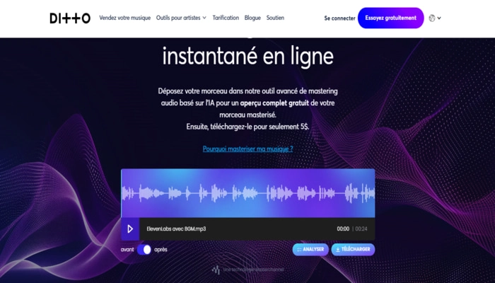 Ditto Music mastering exemple