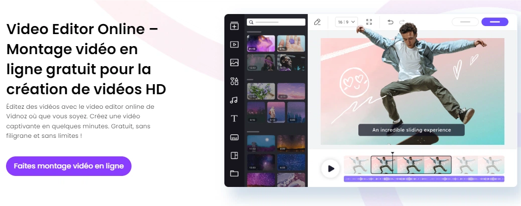 editeur de video en ligne de vidnoz