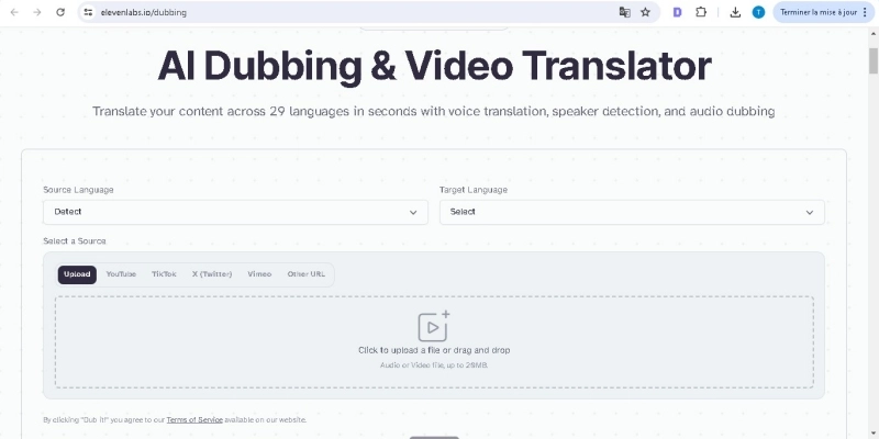 eleven labs dubbing application doublage ia