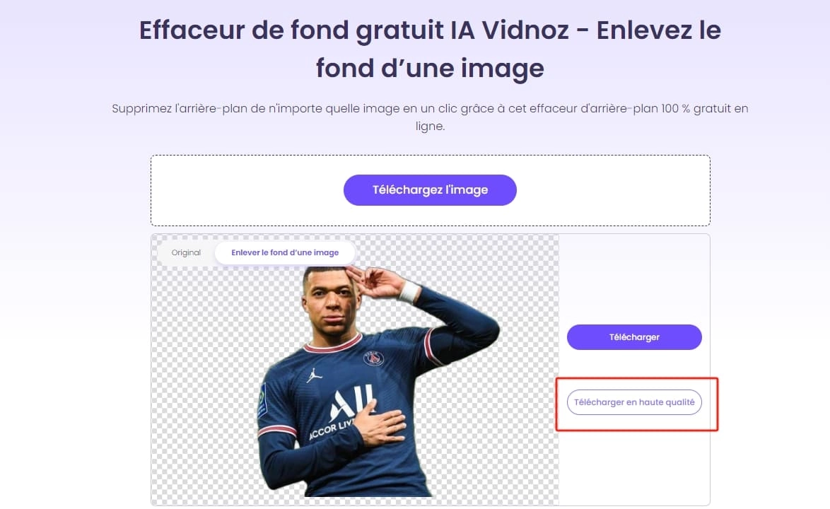 enlever le fond une image vidnoz