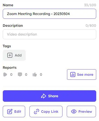 Modifier et partager une vidéo enregistrée avec Vidnoz Flex