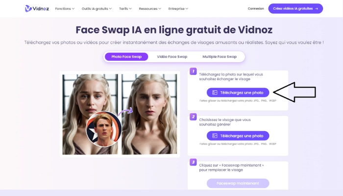 face swap vidnoz telecharger photo