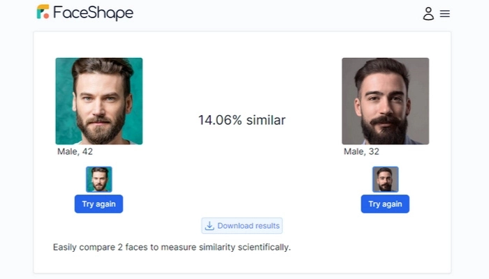 faceshape test de ressemblance photo gratuit
