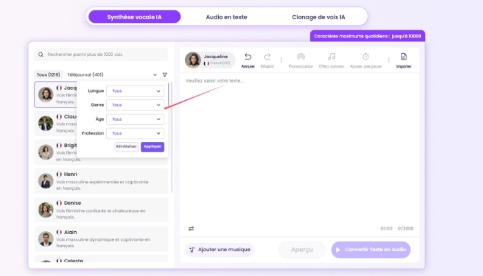 faire lire un texte par ia de vidnoz