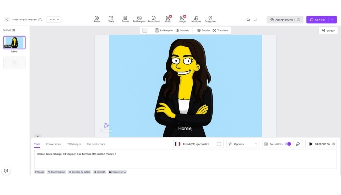 faire parler le personnage simpsons avec vidnoz ai