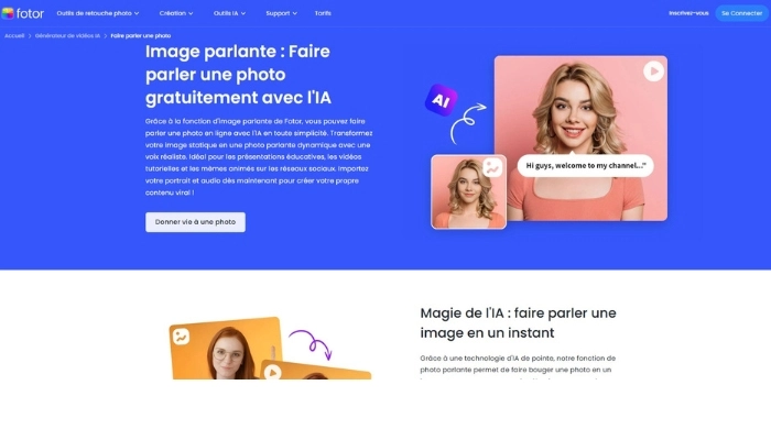 faire parler une photo avec fotor