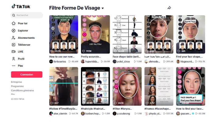 filtre forme du visage